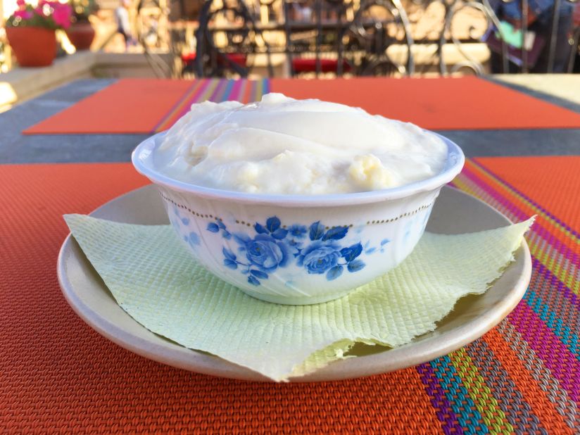 This speciality dish of Bhaktapur, in the Kathmandu Valley, is characterized by the thick custardy lumps that lace the light yoghurt.