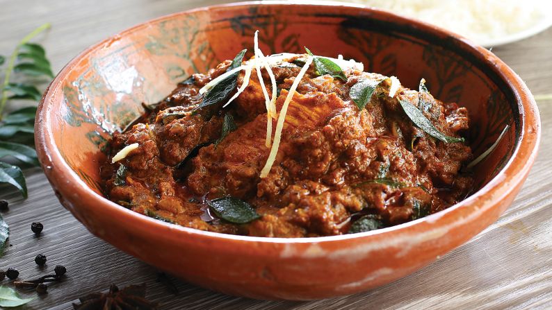 Peppermill's Chicken Chettinad offers a south Indian style boneless chicken curry with blended spices and coconut.