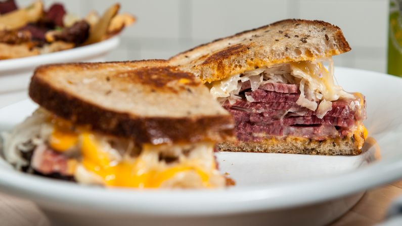 The General Muir's Reuben sandwich, made of corned beef, sauerkraut, Russian dressing, gruyere and buttered rye, is a thing of beauty. 
