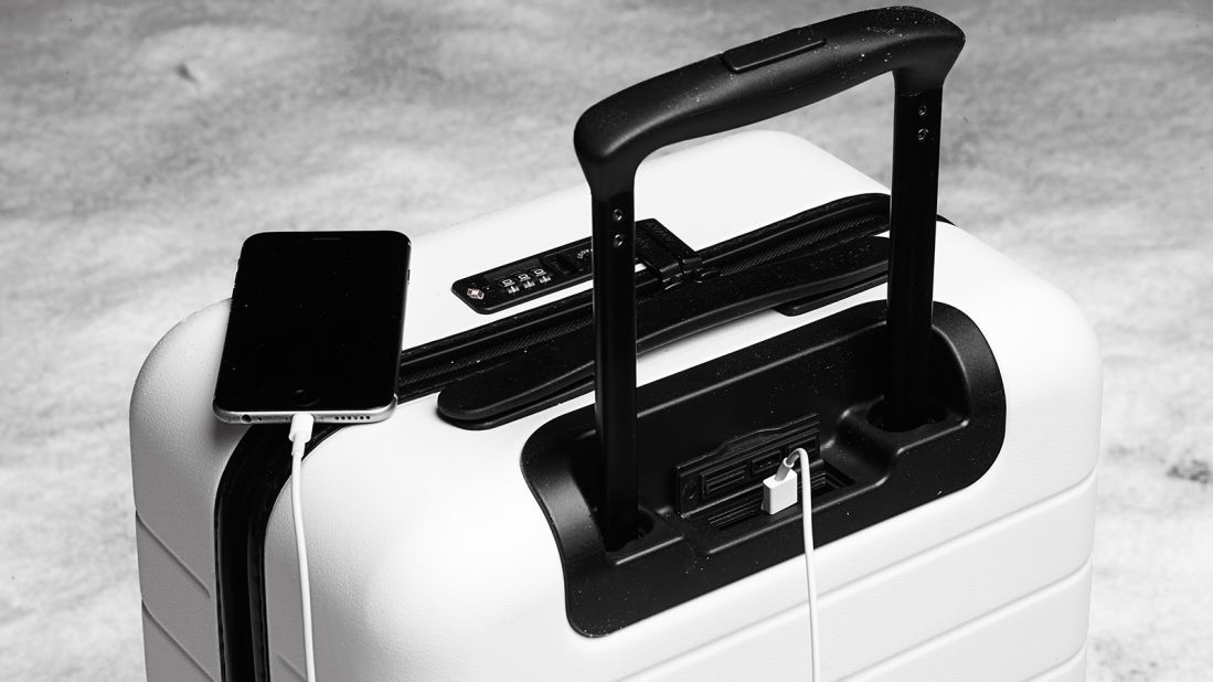 Another, more minimal, smart suitcase range is made by Away. These cases have an onboard battery for charging devices via a US port.