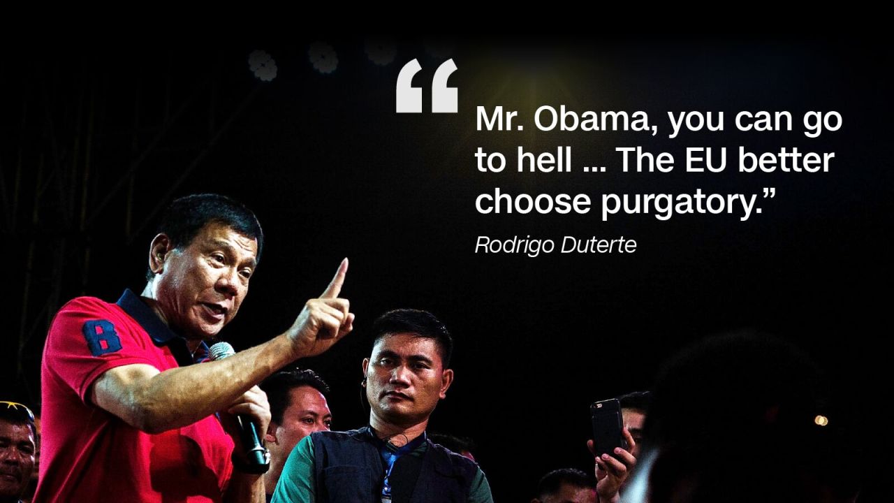 In October 2016 Duterte expressed growing hostility with the US president.