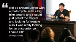 Speaking at a business forum in Manila in December 2016, Duterte admitted killing suspects criminals during his time as mayor of Davao City.