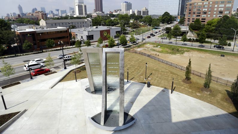 The words of the late South African President Nelson Mandela and the late cultural anthropologist Margaret Mead are inscribed on "Passages," the water feature outside the center. The center, which opened in 2014, explores past and current civil and human rights struggles, including child labor, human trafficking, women's rights and LGBTQ rights. 