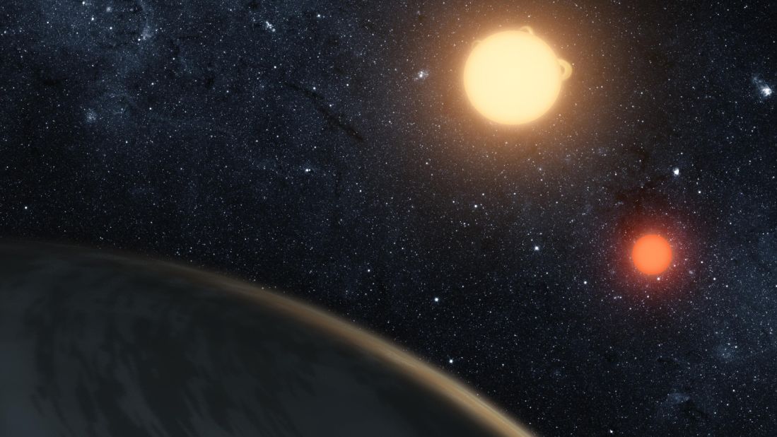 Artists such as Tim Pyle and Robert Hurt create renderings of exoplanets and other things in the universe we may never be able to otherwise see. Sometimes, the reality of the data they're working with aligns with scenes from the "Star Wars" films, such as Pyle's rendering of the Kepler-16 binary star system that creates a double sunset like the one on Luke Skywalker's home world, Tatooine. <br /><br />Click through to see more of their work. 