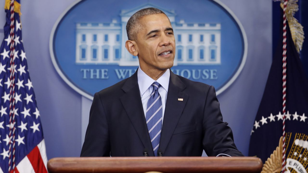 President Barack Obama speaks during a news conference in the briefing room of the White House in Washington, Friday, Dec. 16, 2016. (AP Photo/Pablo Martinez Monsivais)