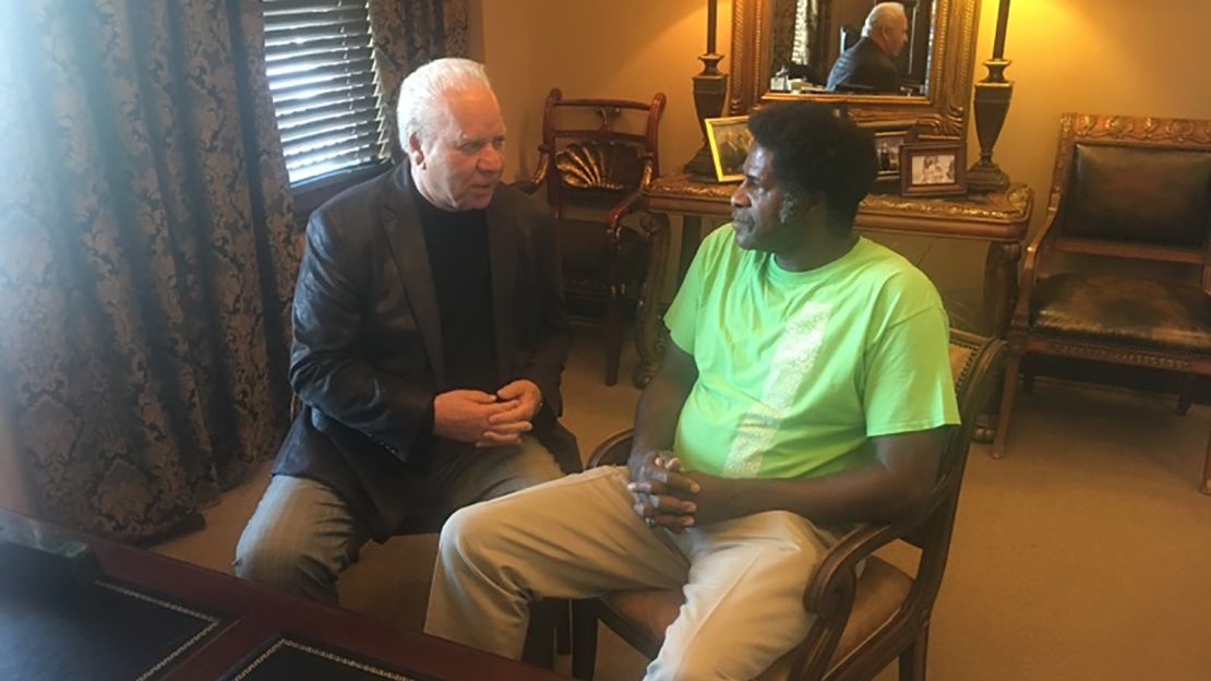 Lawrence McKinney, right, with one of his lawyers, Jack Lowery.