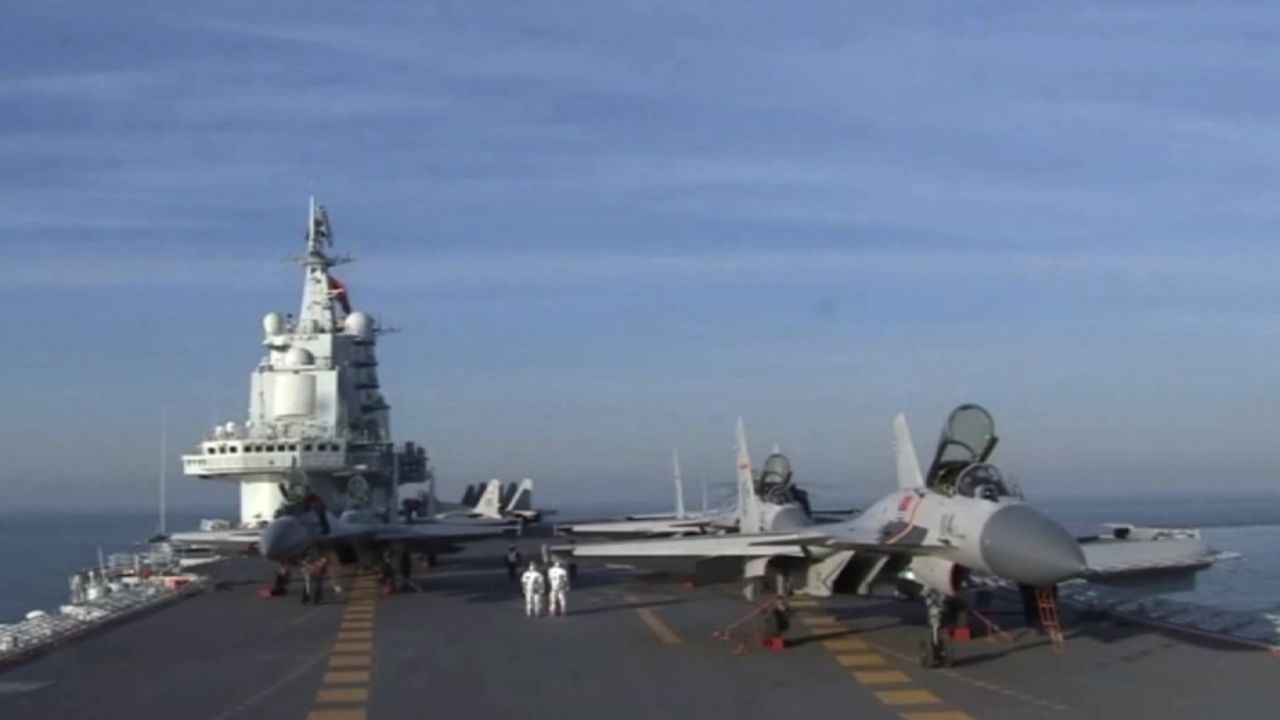 This is the first time that Chinese state media has broadcast detailed footage of the Liaoning carrier's drills.