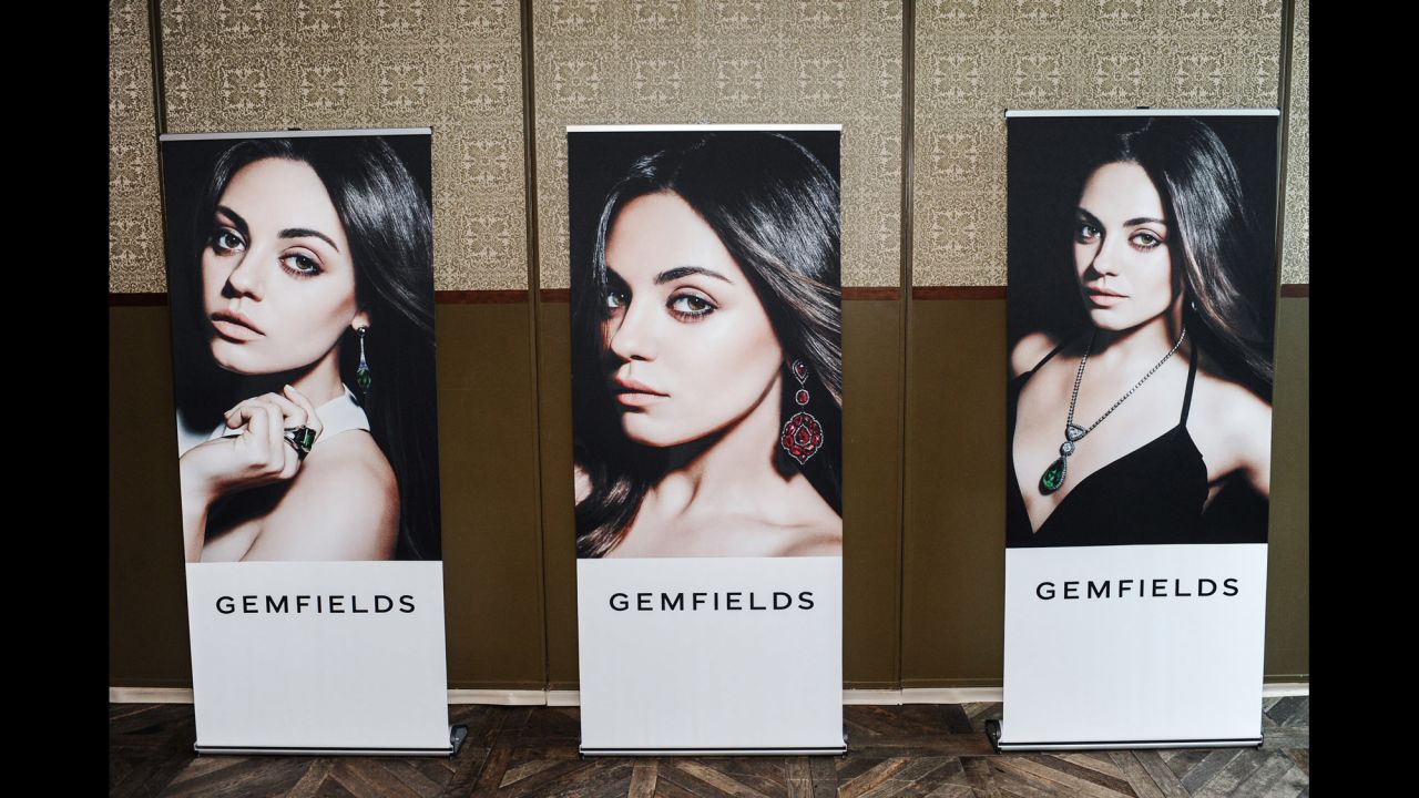Colored gemstones company Gemfields are the largest producers of the African gems. Kunis, pictured here wearing African stones, was the company's brand ambassador between 2013 and 2015.