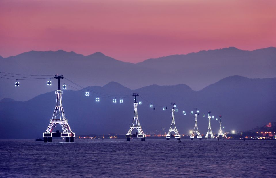 <strong>Nha Trang Vinpearl Cable Car:</strong> It's not only natural wonders that have made our list. Off Vietnam's central coast, the two-mile-long Nha Trang Vinpearl Cable Car connects Hon Tre Island with Nha Trang. Built across a series of Eiffel Tower-esque structures, the cable car ride provides aerial views of the vast ocean below and towering mountains in the distance. 