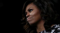 WINSTON-SALEM, NC - OCTOBER 27:  First Lady Michelle Obama looks on as democratic presidential nominee former Secretary of State Hillary Clinton speaks during a campaign rally at Wake Forest University on October 27, 2016 in Winston-Salem, North Carolina. With less than two weeks to go before the election, Hillary Clinton is campaigning in North Carolina with First Lady Michelle Obama.  (Photo by Justin Sullivan/Getty Images)