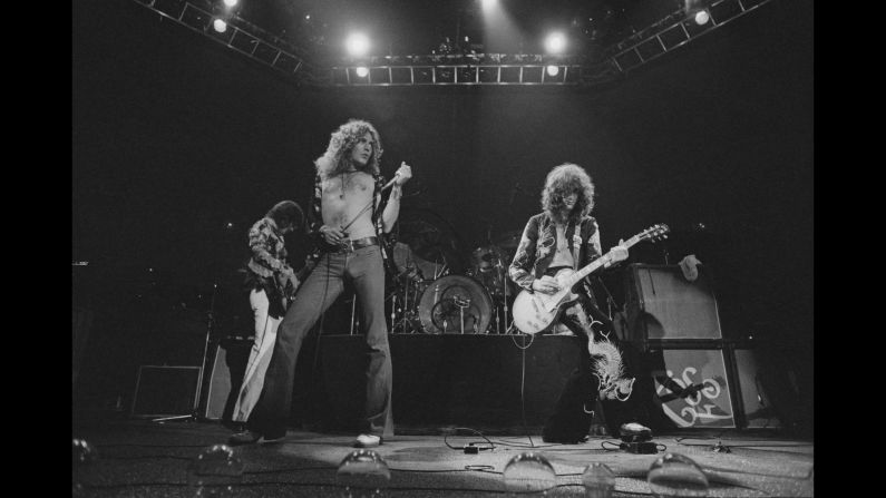 One of history's first heavy metal rock bands, guitarist Jimmy Page, right, formed Led Zeppelin in England in 1968. Page, along with bassist John Paul Jones, singer Robert Plant and drummer John Bonham -- who died in 1980 -- were inducted into the Rock and Roll Hall of Fame in 1995 and received a Grammy Lifetime Achievement Award ten years later. Some of their most well-known songs include "Whole Lotta Love," "Black Dog" and the epic anthem "Stairway to Heaven." The band has sold 111.5 million units in the US, according to the Recording Industry Association of America. The band's 1971 untitled album known as "Led Zeppelin IV" alone has sold 23 million copies nationwide.