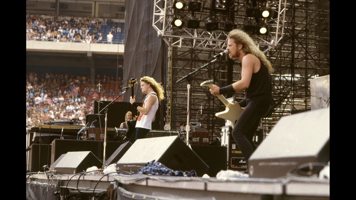 This thrash metal band formed in LA in 1981 with Danish drummer (and sometimes film actor) Lars Ulrich and guitarist/songwriter/singer James Hetfield (right). Later, guitarist/songwriter Kirk Hammett joined the band, as did bassist Jason Newsted, left, who departed the band in 2001. Their 1991 release "Metallica" (aka The Black Album) includes the iconic "Enter Sandman." It has become the band's most popular album, selling 16 million units in the US. Overall, the band has sold 62 million units nationwide, according to the Recording Industry Association of America.