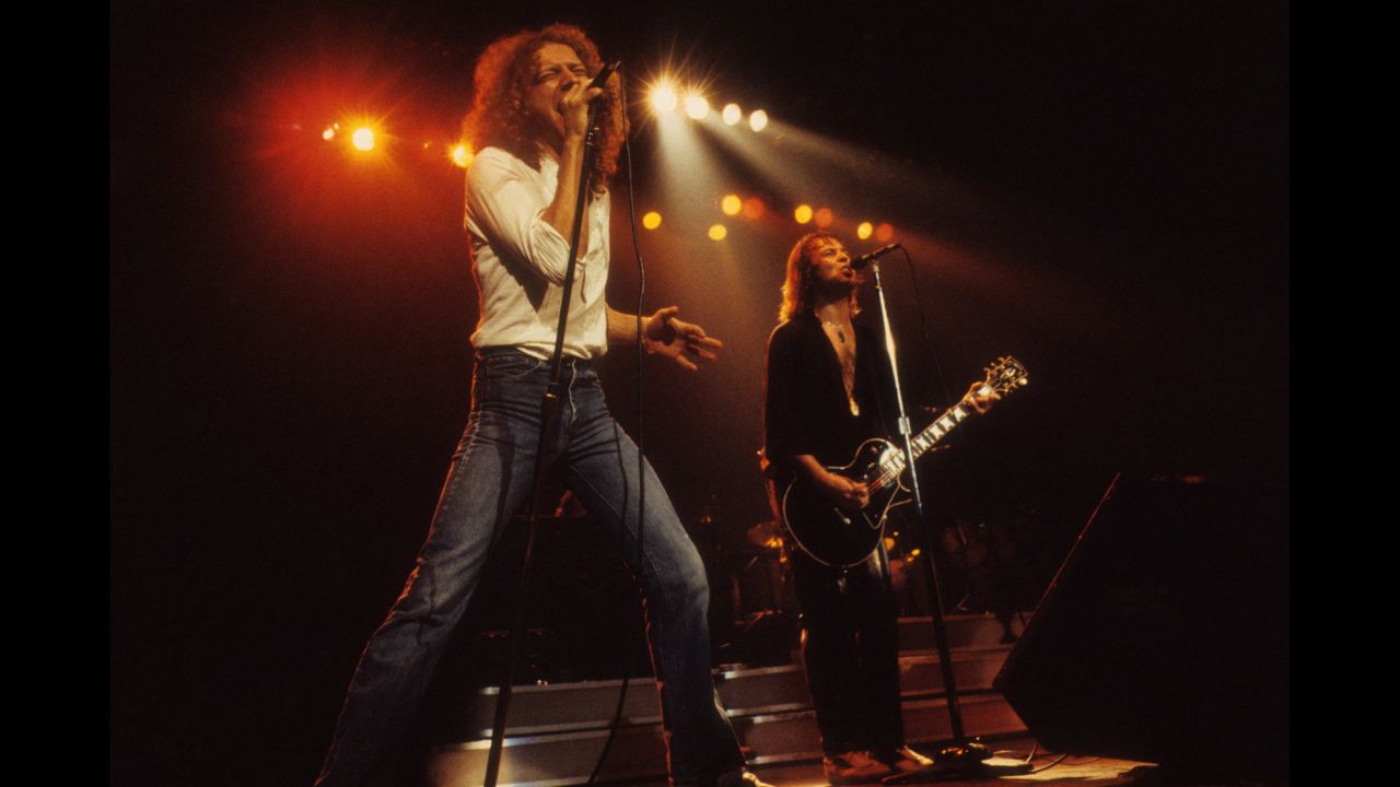 When this six-member band formed in 1976, half were Americans and half were British. Lou Gramm, left, a Yank, sang lead.  Englishman Mick Jones right, played guitar.  Brits Ian McDonald, drummer Dennis Elliot and Americans Al Greenwood on keyboards and bassist Ed Gagliardi completed the initial lineup. Foreigner sold 37 million units in the US, thanks to rockers like "Hot Blooded" and "Double Vision." But it was their ballad, "I Want to Know What Love Is," that topped Billboard's singles charts in 1985 -- pushing Madonna's "Like a Virgin" out of the No. 1 spot.  