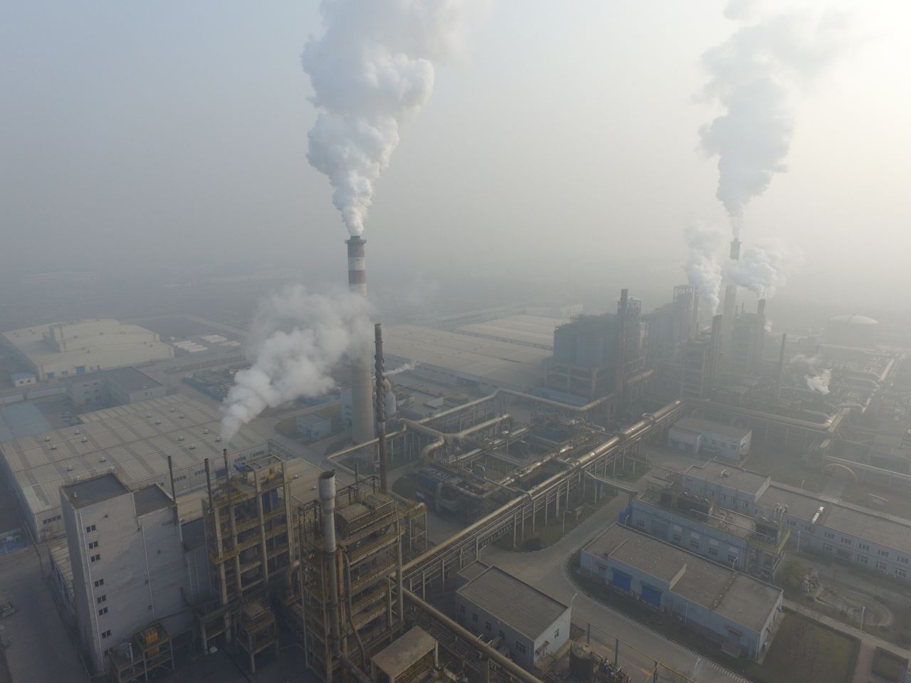 Smoke rises from a Tianjin factory on December 18.