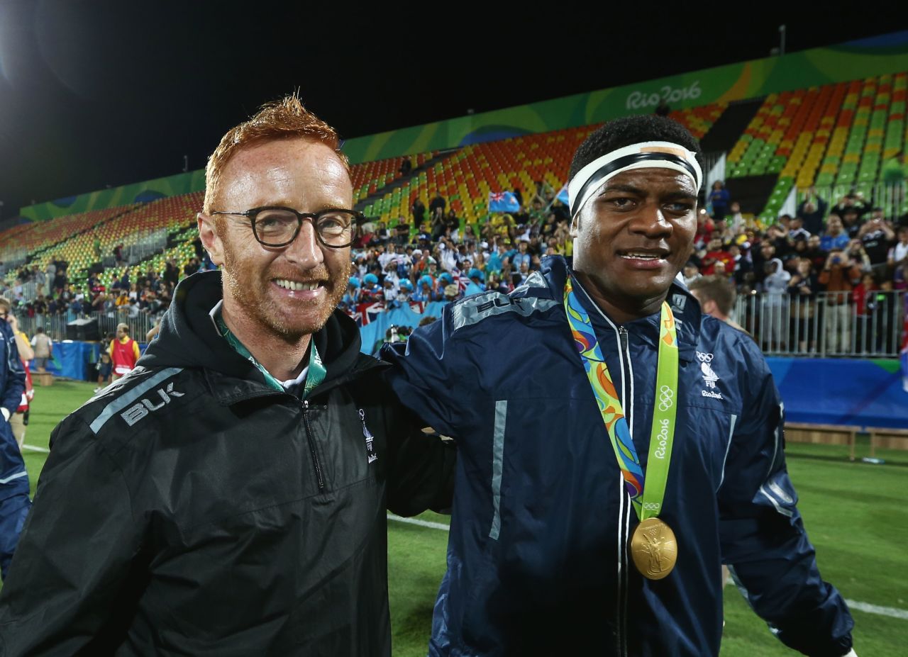 However, Ryan -- pictured with Ro Dakuwaqa in Rio -- remains closely linked with the Fiji players and is working to ensure they get a fair pay deal for playing on the global stage.
