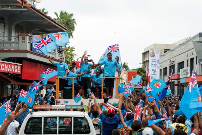 But that was dwarfed by the celebrations that greeted both Ryan and his players on their return to Fiji after August's Games.