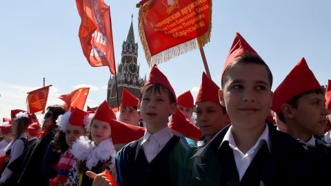 Children such as these belonging to the Young Pioneer youth communist group have grown up in a completely different country to that of their president.
