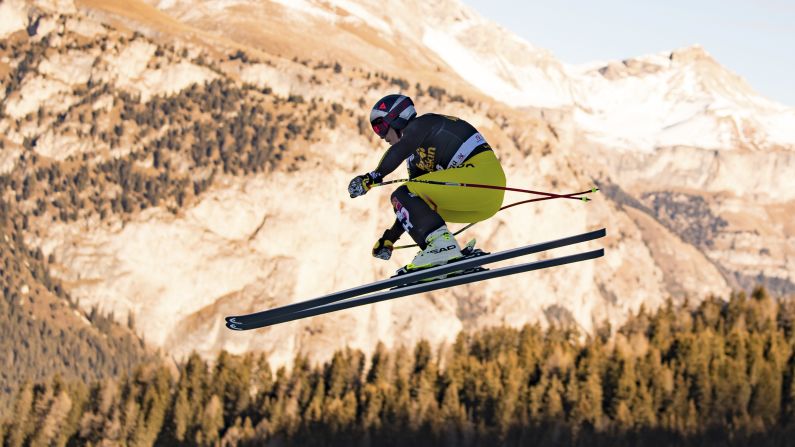 Canadian skier Erik Guay trains Wednesday, December 14, before a World Cup event in Val Gardena, Italy.