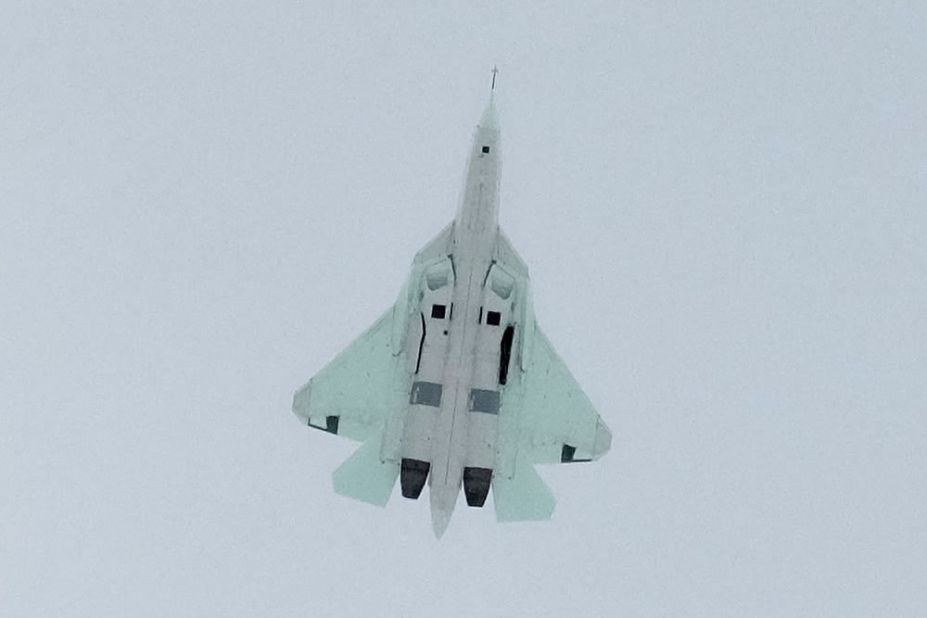 The Russian T-50 prototype stealth fighter flies. Reports say it can fly at twice the speed of sound.