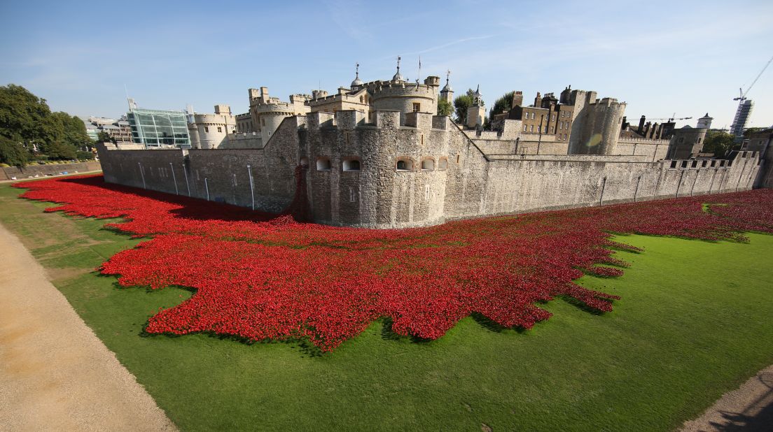 Temporary interventions across London offer "meanwhile" uses in places awaiting redevelopment, such as the 2014 "Blood Swept Lands" ceramic poppies installation at the Tower of London (pictured above.) 