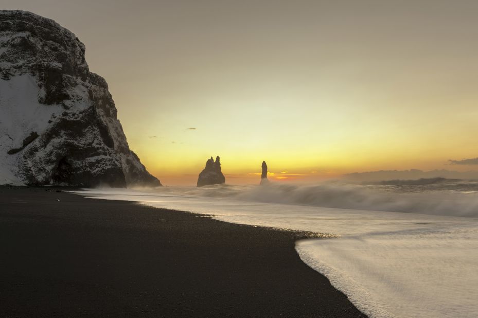<strong>Eadu (Reynisfjara, Iceland): </strong>The black sand beach of Reynisfjara, a wild stretch of North Atlantic coastline close to the small town of Vik and Iceland's southernmost tip, appears in "Rogue One" as the stormy planet of Eadu.