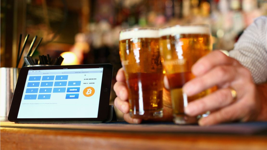 Some shops and pubs, such as this one in Australia, accept Bitcoin.