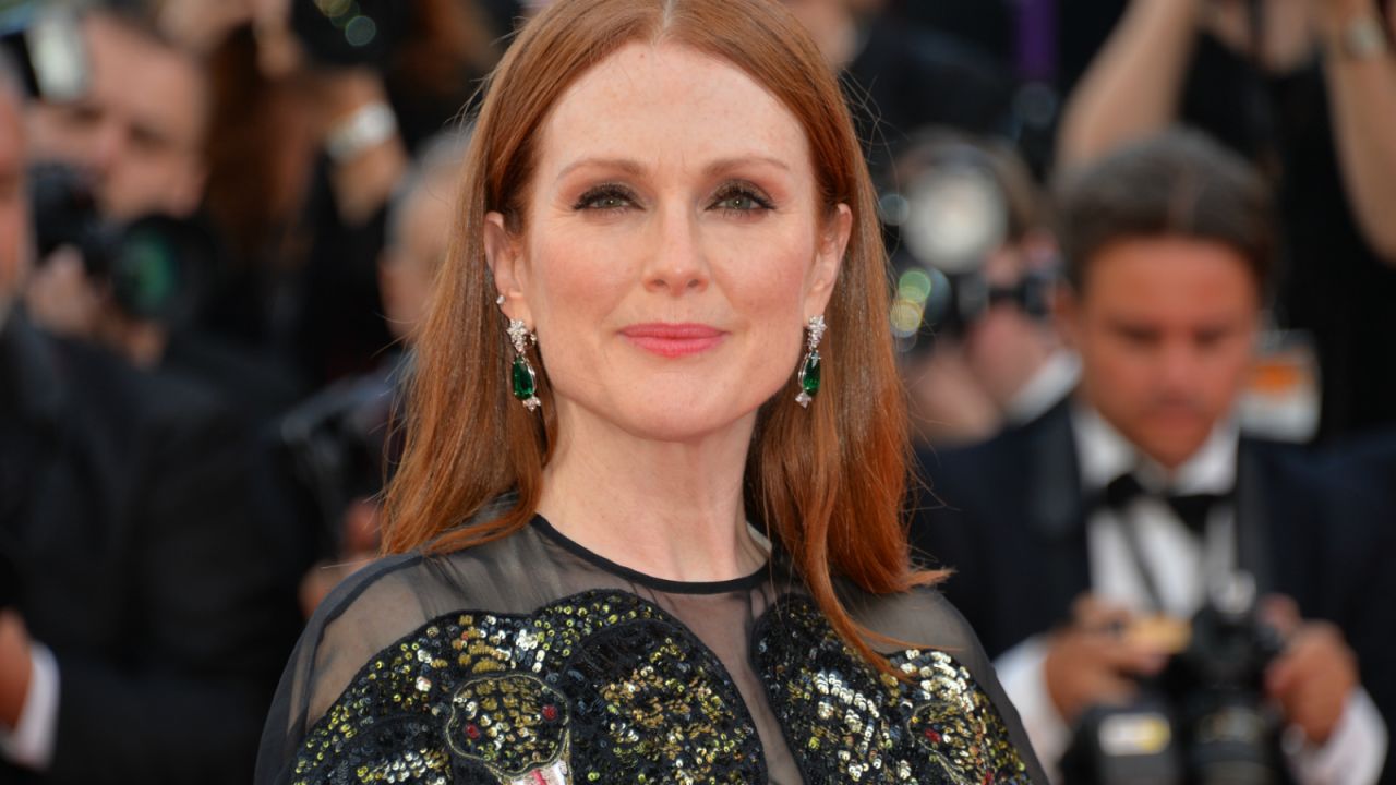 From Fabergé to Cartier and Chopard, a number of high-end jewelers have used African colored gemstones in recent creations. Pictured: Julianne Moore in Zambian emerald earrings from Chopard's Green Carpet Collection in Cannes in 2016.<br />