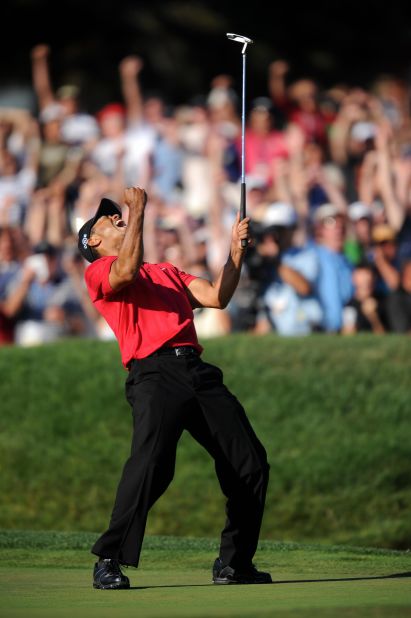 Despite being visibly hampered and in pain from a knee injury, Woods won the US Open in breathtaking fashion at Torrey Pines, California, in 2008. It was his 14th major title to leave him only four behind the record of Jack Nicklaus. He was later diagnosed with knee ligament damage and two fractures of his left tibia. He missed the rest of the season after surgery. It is still his last major title. 