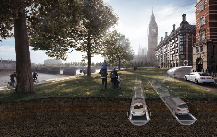 CarTube, designed by London-based <a href="index.php?page=&url=https%3A%2F%2Fwww.plparchitecture.com%2F" target="_blank" target="_blank">PLP Architecture</a>, combines electric cars and mass transit into an underground road system. Automated cars would be controlled to travel at a steady speed, which could reduce travel time by 75%.