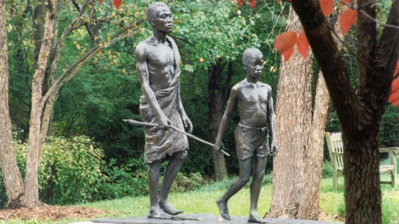 Former President Jimmy Carter's non-profit works with Latin American and African countries to eliminate river blindness, one of the leading causes of preventable blindness worldwide. This life-size bronze sculpture, "Sightless Among Miracles" by R.T. Wallen of Juneau, Alaska, can be seen on the grounds of the Carter Presidential Center. 