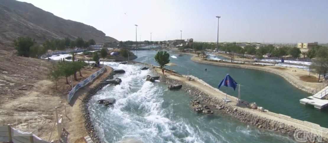 The 480-meter artificial river at the Al Ain's Wadi Adventure theme park. 