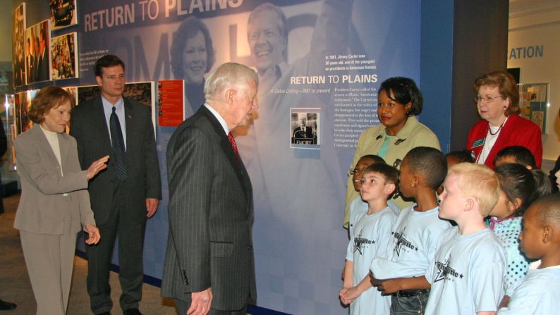 Former US President Jimmy Carter and wife Rosalynn Carter sometimes lead tours for dignitaries at the library, which is run by the National Archives and holds Carter's presidential papers. The Carter Presidential Center complex contains the library and museum as well as the non-profit Carter Center. 