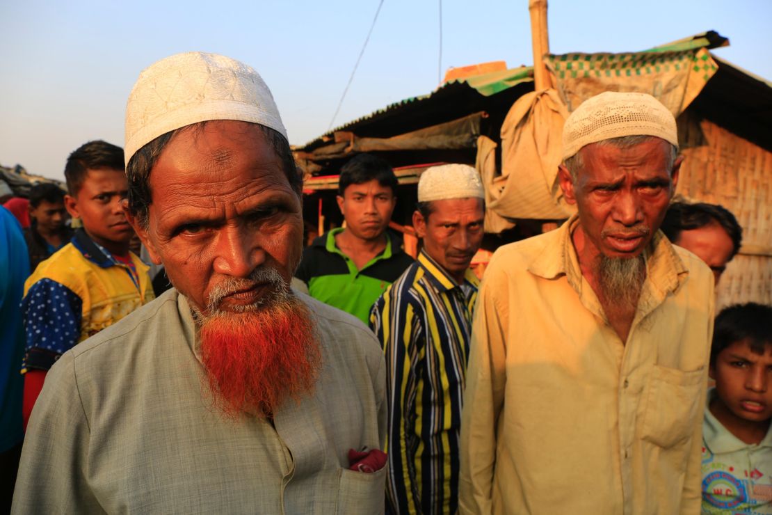 Rohingya men inside the Rohingya camp, Teknaf, Bangladesh.