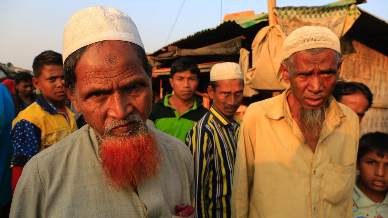 Rohingya men inside the Rohingya camp, Teknaf, Bangladesh.