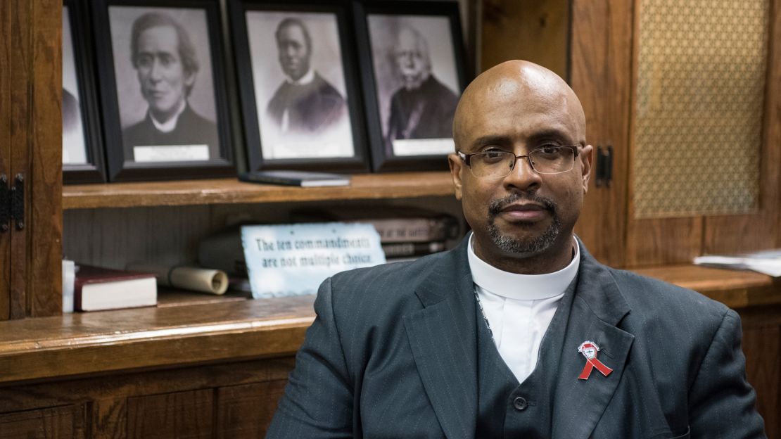 Manning sits in his office at Emanuel African Methodist Episcopal Church after a service last month.