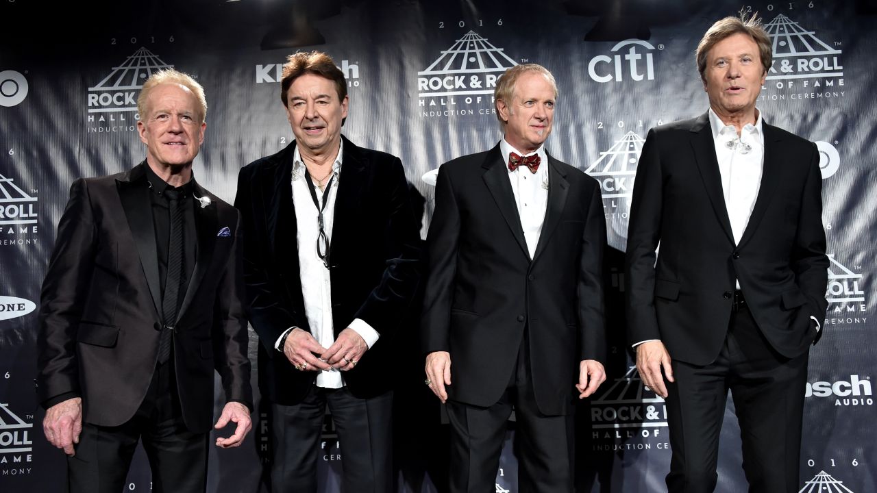 NEW YORK, NEW YORK - APRIL 08:  (L-R) Inductees James Pankow, Walter Parazaider, Lee Loughnane and Robert Lamm of Chicago pose in the press room at the 31st Annual Rock And Roll Hall Of Fame Induction Ceremony at Barclays Center of Brooklyn on April 8, 2016 in New York City.  (Photo by Mike Coppola/Getty Images)