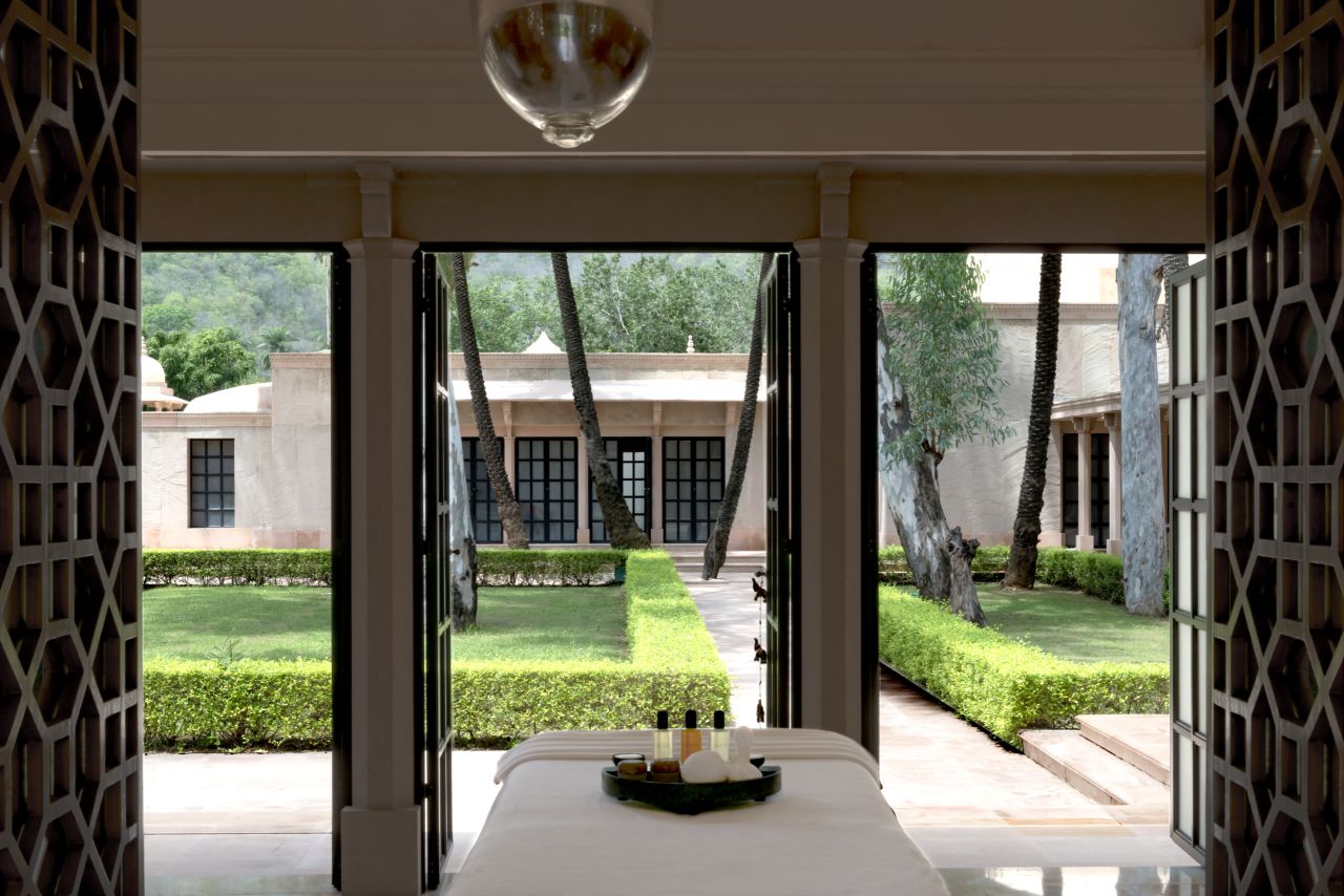 The latest in the Aman Wellness portfolio is found at lush Mughal-inspired Amanbagh in India's Aravalli Hills. The resort hosts retreats revolving around anti-aging and preventive medicine.