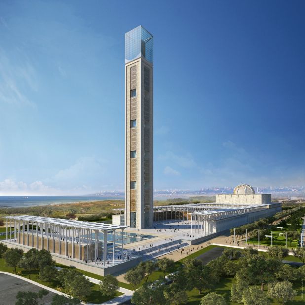 The Djamma el Djazair will be one of the world largest mosques when it opens in 2017 -- with the tallest minaret in the world at 265 meters high (874 feet).