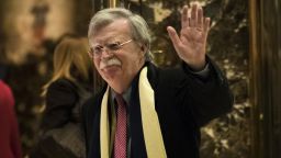 John Bolton, former United States Ambassador to the United Nations, waves as he leaves Trump Tower, December 2, 2016 in New York City.
