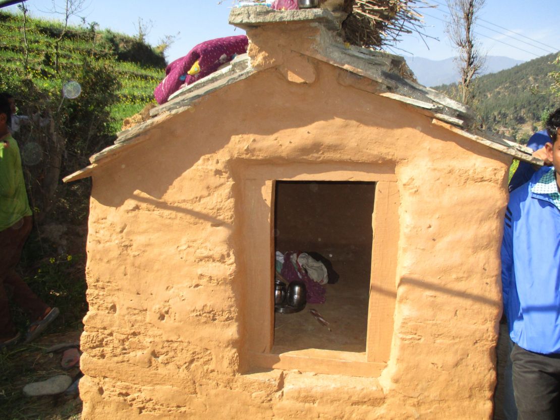 The hut where the 15-year-old  died.