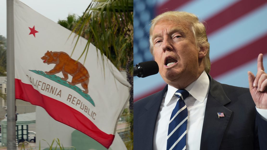 Donald Trump California Flag Split