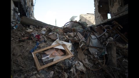 Rubble is seen in the Salaheddine neighborhood on March 24, 2013, in Aleppo.