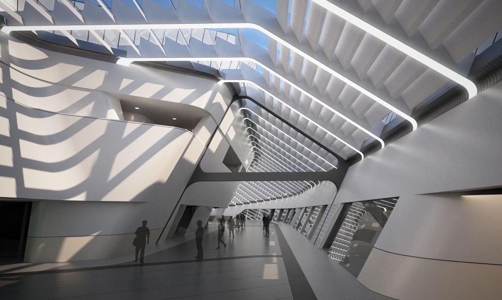 Aiming to be more than just a train station, the design incorporates public spaces, promenades, soothing interiors and lots of natural light. First unveiled in 2003, the train station will have taken nearly 15 years to complete due to several delays.