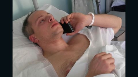 Police Officer Cristian Movio was injured during Friday's shootout with Amri.