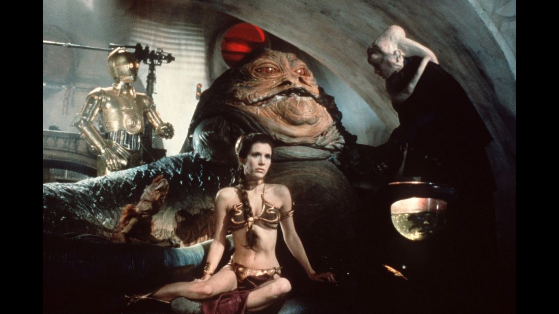 Fisher stars in the film, "Star Wars: Episode VI -- Return of the Jedi" in 1983. The 'gold bikini' is one of her most famous costumes as Princess Leia. In addition to her acting career, Fisher -- who was <a href="http://www.healthyplace.com/bipolar-disorder/articles/carrie-fisher-and-manic-depression/postcards-a-book-by-carrie-fisher/?t=s&url=/public_bookmarks.php" target="_blank" target="_blank">diagnosed with bipolar disorder at age 24</a> -- has lobbied as an advocate for mental health awareness and treatment and has spoken before the California state Senate.