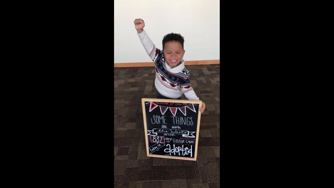 Moments after his adoption, Michael Brown, 3, celebrated in a photo that soon went viral.