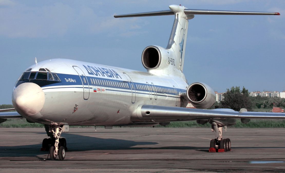 A picture shows a Tupolev-154 (TU-154) aircraft. 