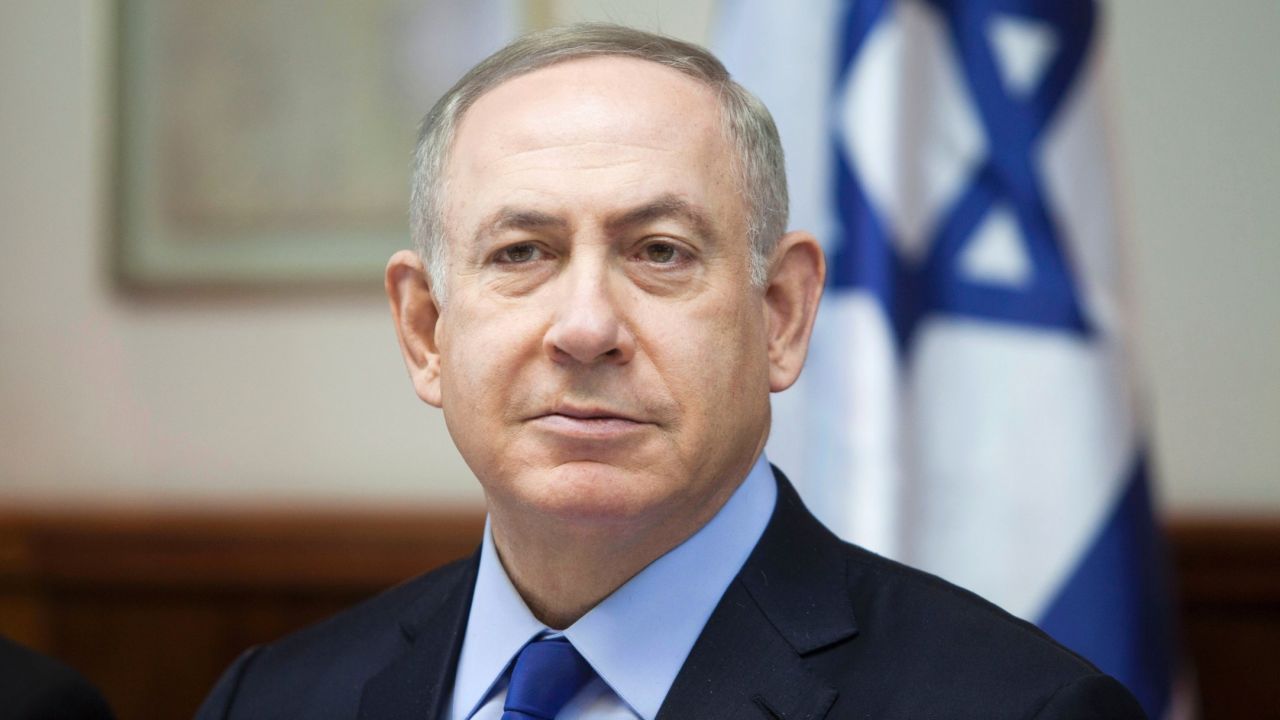 Israeli Prime Minister Benjamin Netanyahu chairs the weekly cabinet meeting in Jerusalem on December 25, 2016.
Israel was defiant over a UN vote demanding it halt settlements in Palestinian territory, after lashing out at US President Barack Obama over the "shameful" resolution. / AFP / AP AND POOL / Dan Balilty        (Photo credit should read DAN BALILTY/AFP/Getty Images)