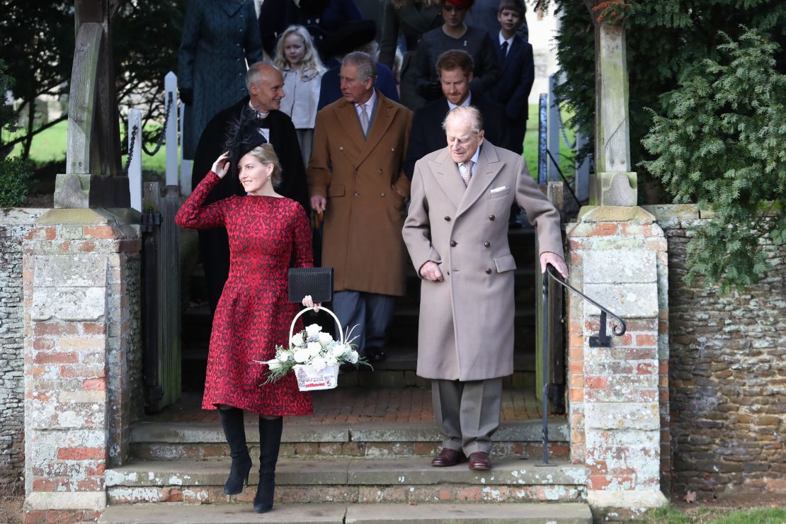 Prince Philip, Duke of Edinburgh attends a Christmas Day church service with members of the royal family at Sandringham. 
