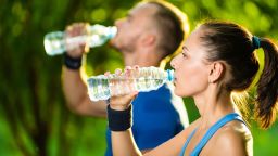 exercise drinking water STOCK